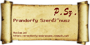 Prandorfy Szerénusz névjegykártya